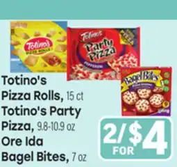 Tony’s Fresh Market Totino's Pizza Rolls, 15 ct Totino's Party Pizza, 9.8-10.9 oz Ore Ida Bagel Bites, 7oz offer
