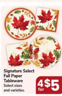 Jewel-Osco Signature Select Fall Paper Tableware offer