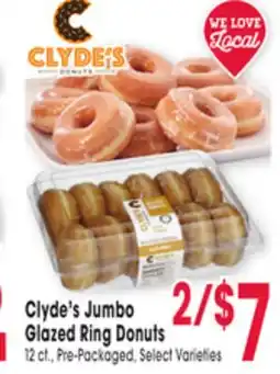 Jewel-Osco Clyde's Jumbo Glazed Ring Donuts offer