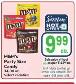 Jewel-Osco M&M's Party Size Candy offer