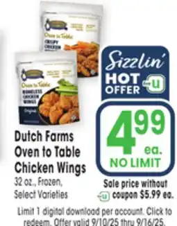 Jewel-Osco Dutch Farms Oven to Table Chicken Wings offer