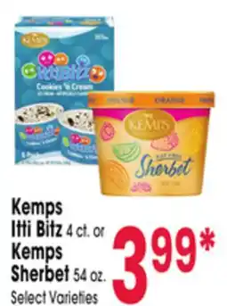 Jewel-Osco Kemps Itti Bitz 4 ct. or Kemps Sherbet 54 oz offer