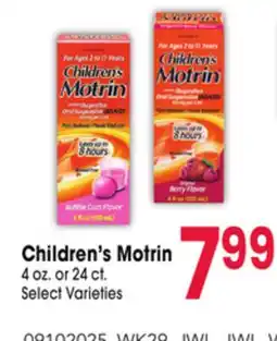 Jewel-Osco Children's Motrin offer