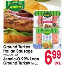 Jewel-Osco Ground Turkey Italian Sausage 19.52 oz. or Jennie-O 99% Lean Ground Turkey 16 oz offer