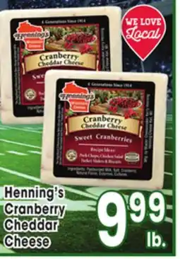 Jewel-Osco Henning's Cranberry Cheddar Cheese offer