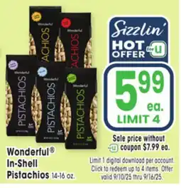 Jewel-Osco Wonderful In-Shell Pistachios offer