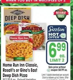 Jewel-Osco Home Run Inn Classic Rosati's or Gino's East Deep Dish Pizza offer