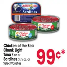 Jewel-Osco Chicken of the Sea Chunk Light Tuna 5 oz. or Sardines 3.75 oz offer