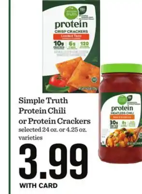 Mariano's Simple Truth Protein Chili or Protein Crackers offer