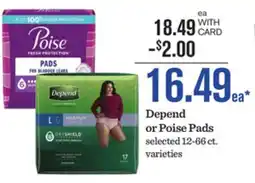 Mariano's Depend or Poise Pads offer
