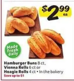 Winn Dixie Hamburger Buns, Vienna Rolls, Hoagie Rolls offer
