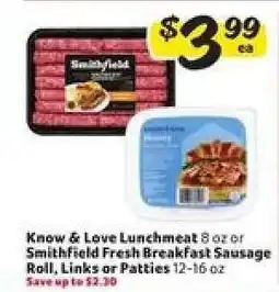 Winn Dixie Smithfield Fresh Breakfast Sausage offer