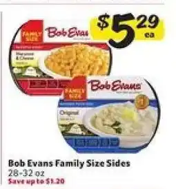 Winn Dixie Bob Evans Family Size Sides offer