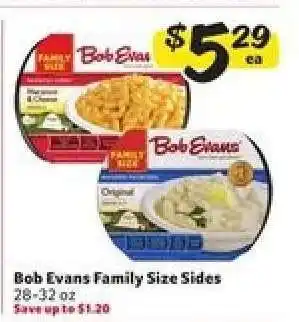 Winn Dixie Bob Evans Family Size Sides offer
