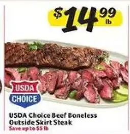 Winn Dixie USDA Choice Beef Boneless Outside Skirt Steak offer