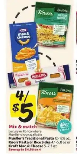 Winn Dixie Mueller's Traditional Pasta, Knorr Pasta or Rice Sides, Kraft Mac & Cheese offer
