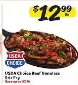 Winn Dixie USDA Choice Beef Boneless Stir Fry offer