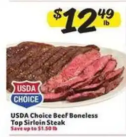 Winn Dixie USDA Choice Beef Boneless Top Sirloin Steak offer