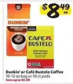 Winn Dixie Dunkin' or Café Bustelo Coffee offer