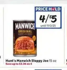 Winn Dixie Hunt's Manwich Sloppy Joe offer