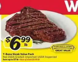Winn Dixie T-Bone Steak Value Pack offer