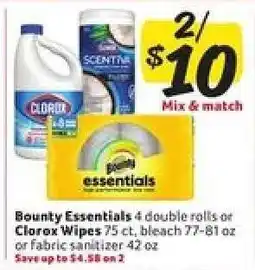 Winn Dixie Bounty Essentials or Clorox Wipes offer