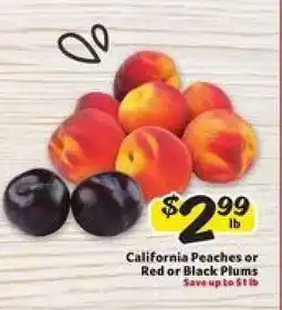 Winn Dixie California Peaches or Red or Black Plums offer