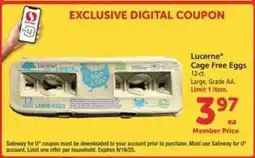 Safeway Lucerne Cage Free Eggs offer