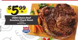 Winn Dixie USDA Choice Beef Boneless Chuck Roast offer