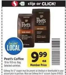 Safeway Peet's Coffee offer
