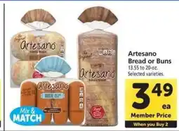Safeway Artesano Bread or Buns offer