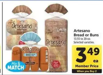 Safeway Artesano Bread or Buns offer