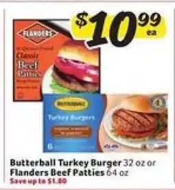 Winn Dixie Butterball Turkey Burger or Flanders Beef Patties offer