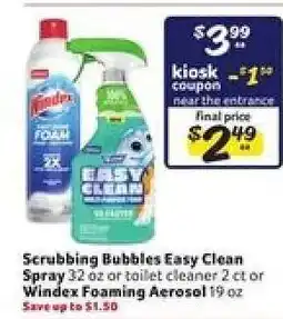 Winn Dixie Scrubbing Bubbles Easy Clean Spray or Windex Foaming Aerosol offer