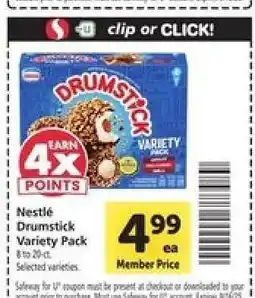 Safeway Nestlé Drumstick Variety Pack offer