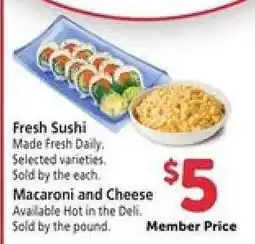 Safeway Fresh Sushi / Macaroni and Cheese offer