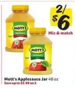Winn Dixie Mott's Applesauce Jar offer