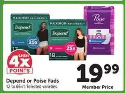 Safeway Depend or Poise Pads offer