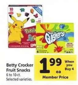 Safeway Betty Crocker Fruit Snacks offer