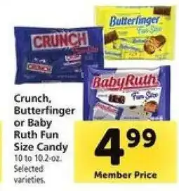 Safeway Crunch, Butterfinger or Baby Ruth Fun Size Candy offer