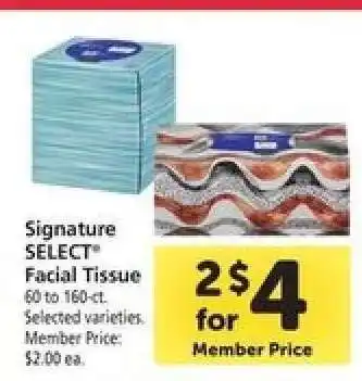 Safeway Signature Select Facial Tissue offer