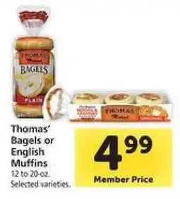 Safeway Thomas' Bagels or English Muffins offer