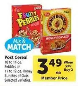 Safeway Post Cereal offer