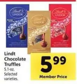 Safeway Lindt chocolate truffles offer