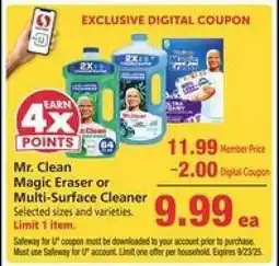 Safeway Mr. Clean Magic Eraser or Multi-Surface Cleaner offer