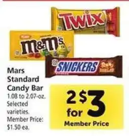 Safeway Mars Standard Candy Bar offer