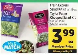 Safeway Fresh Express Salad Kit & Taylor Farms Chopped Salad Kit offer