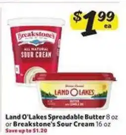 Winn Dixie Land O'Lakes Spreadable Butter or Breakstone's Sour Cream offer