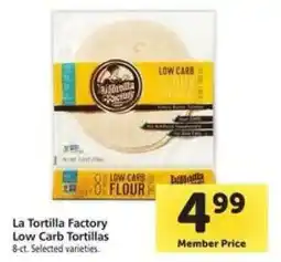Safeway La Tortilla Factory Low Carb Tortillas offer