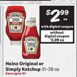 Winn Dixie Heinz Original or Simply Ketchup offer